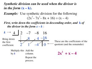 order form example synthetic division