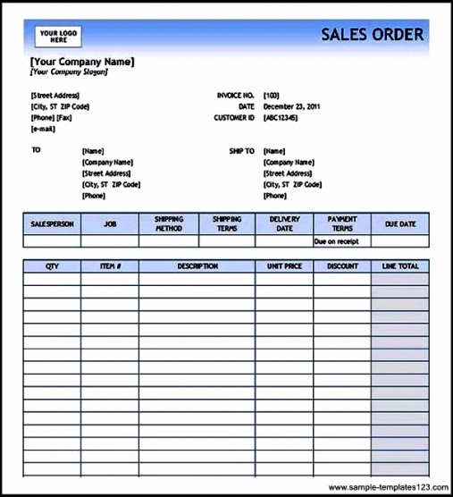 order form template excel