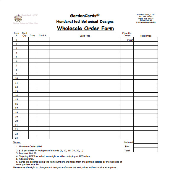 order form template