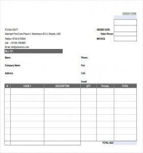 order form template simple order form template