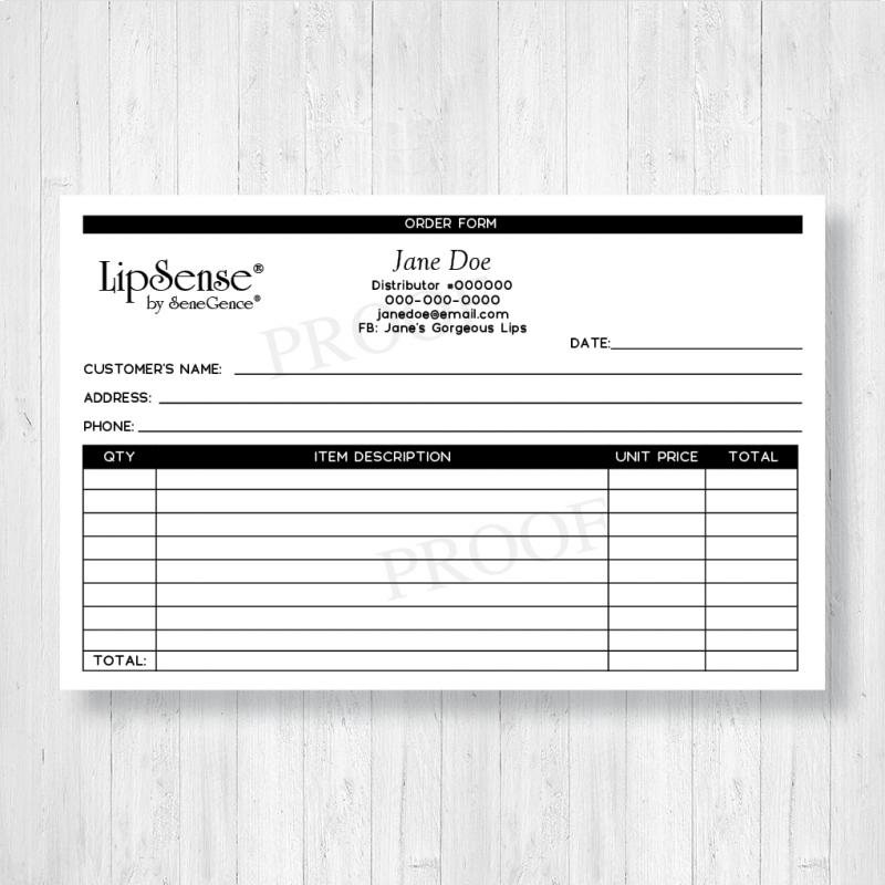 order sheet template