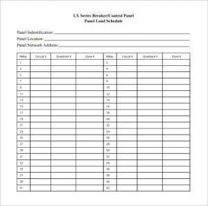 panel schedules template lx breaker control panel schedule template pdf format