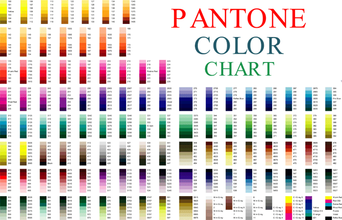 pantone color chart pdf