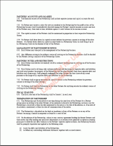 partnership agreement sample partnership agreement page