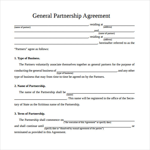 partnership agreement sample