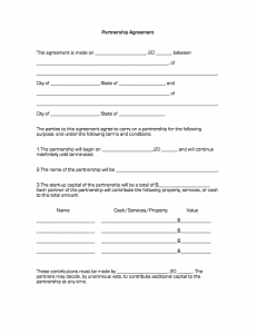 partnership agreement template partnership agreement1