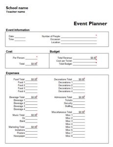 party planner template event planner