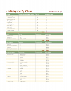 party planner template party planner template excel