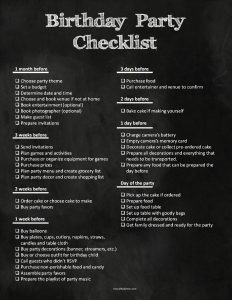 party planner templates chalkboard party checklist