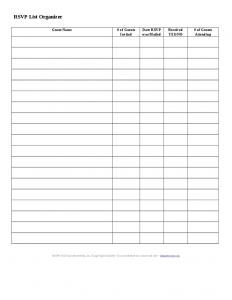 party planner templates rsvp list