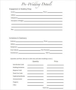 party planning template wedding party template