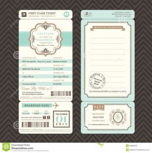 passport invitations templates vintage style boarding pass ticket wedding invitation template vector