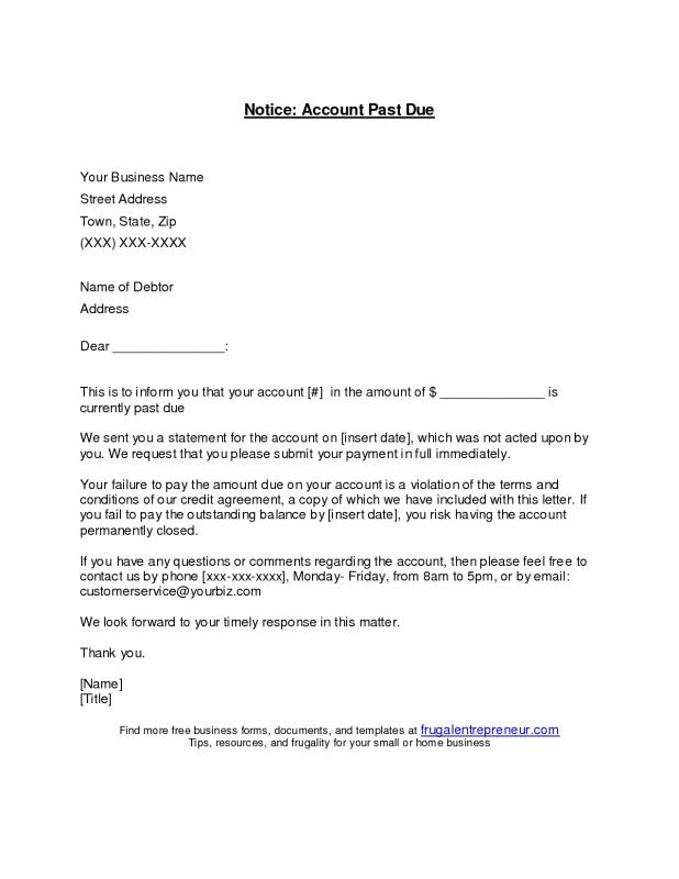 past due invoice letter