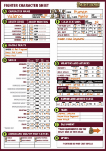 pathfinder printable character sheet pic md