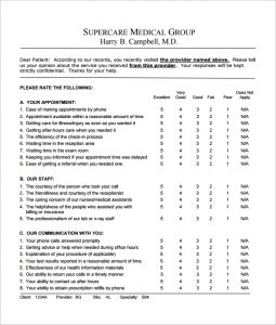 patient satisfaction survey questions patient feedback survey free pdf