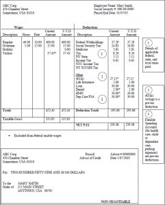 pay stub example sample pay stub template