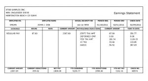 pay stub template word document pay stub image