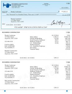 payroll checks template bexbclc paycheck lg