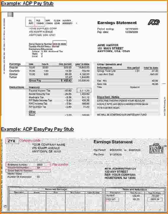 payroll stub template