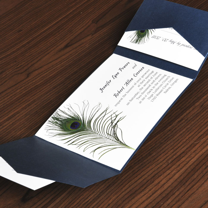 peacock wedding invitations