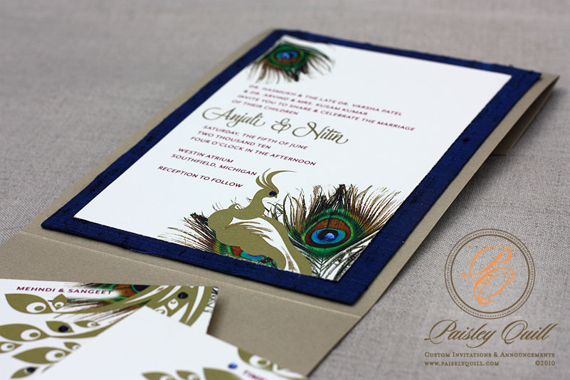 peacock wedding invitations