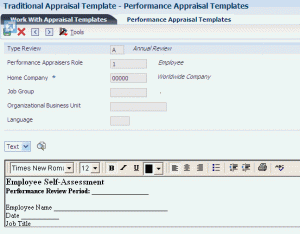 performance appraisal template gr