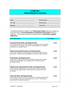 performance appraisal template performance review form