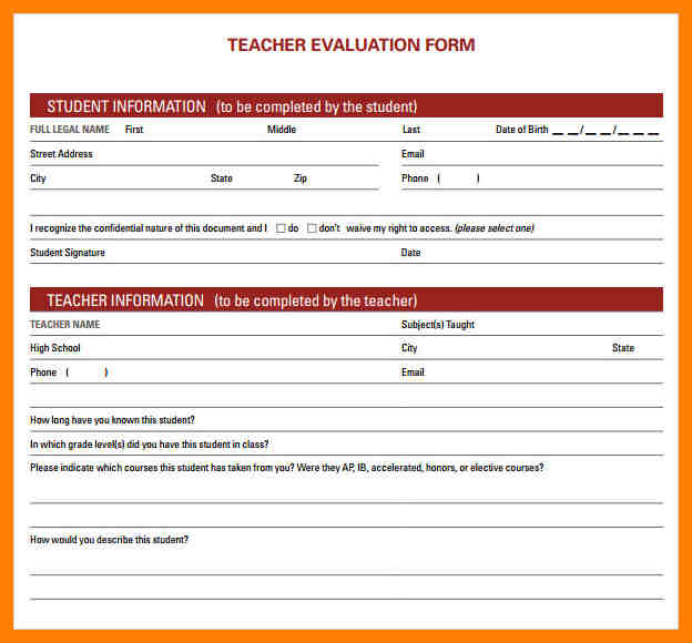 performance evaluation template