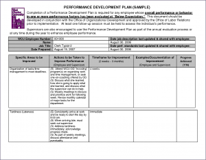 performance improvement plan examples employee development plan template example employee development plan template