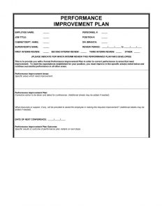 performance improvement plan template performance improvement plan template