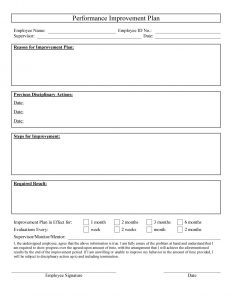 performance improvement plan template performance improvement plan template