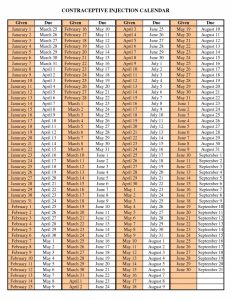 perpetual calendar template depo provera week calendar