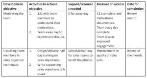 personal develop plan examples pdp example x