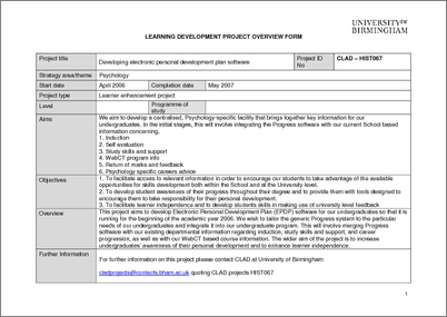 personal development plans example