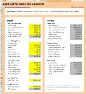 personal finance worksheets free land capital gains tax calculator