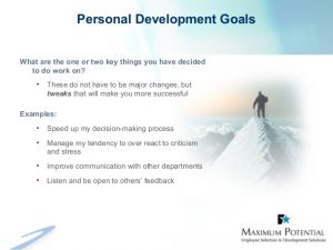 personal goals examples personal development ppt