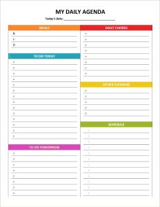 personal letterhead template printable agenda my daily agenda