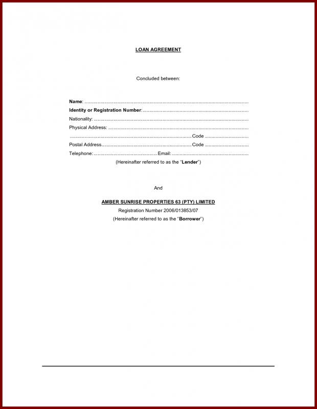 personal loan agreement pdf