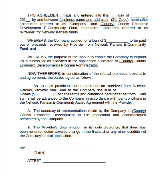 personal loan agreement pdf