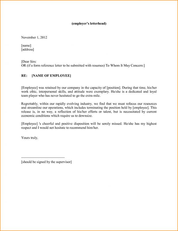 personal reference letter template