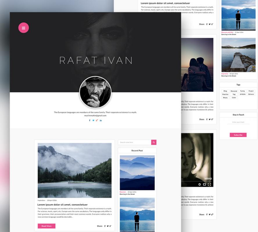 personal website template