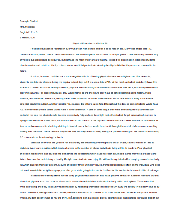 persuasive essay format