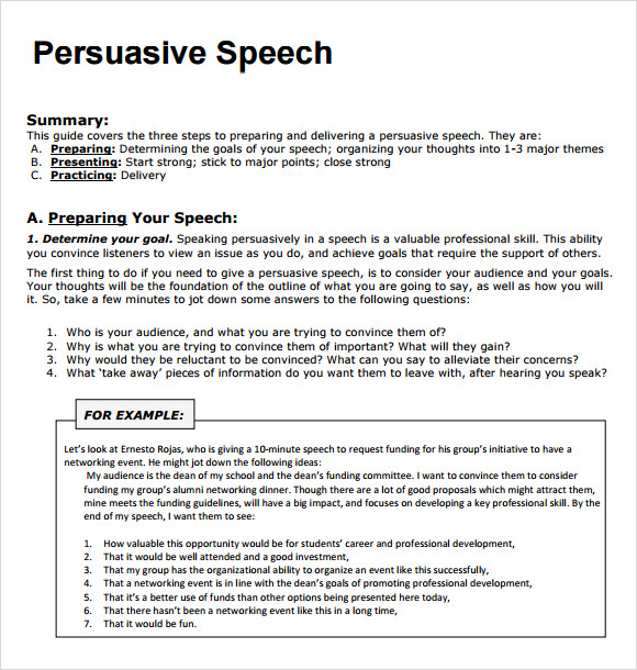 persuasive arguments speech