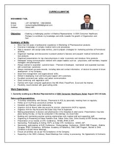 pharmacist resume sample mdfazil resume for the position of medical rep