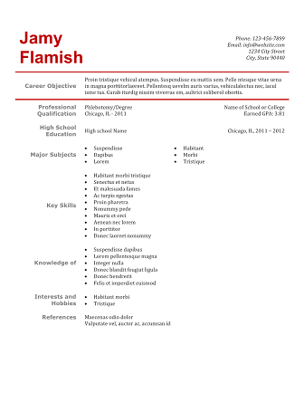 phlebotomy resume sample phlebotomist resume sample phlebotomy resume simple red clean