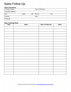 phone call log template sales follow up template