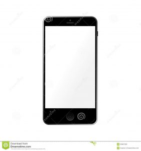 phone message template simple template smartphone empty touchscreen black isolated white background