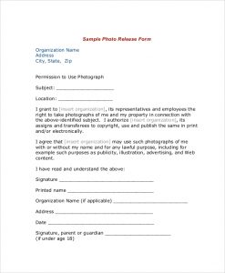 photo release form pdf generic photo release form in pdf