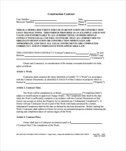 photography contract pdf construction contract example