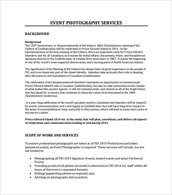 photography proposal template